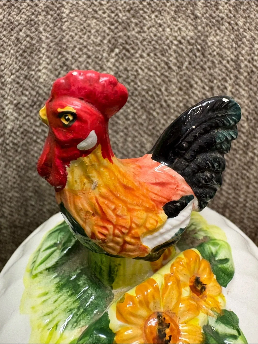 Vintage Ceramic Rooster Cookie Jar - has some flea bits as shown